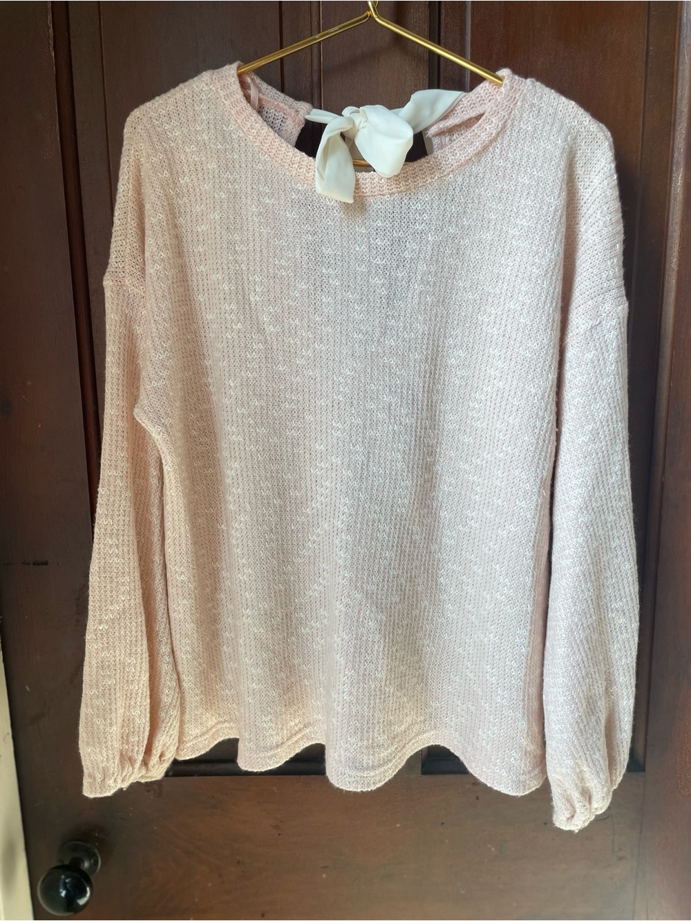 Doe & Rae women's large long sleeve pink sweater